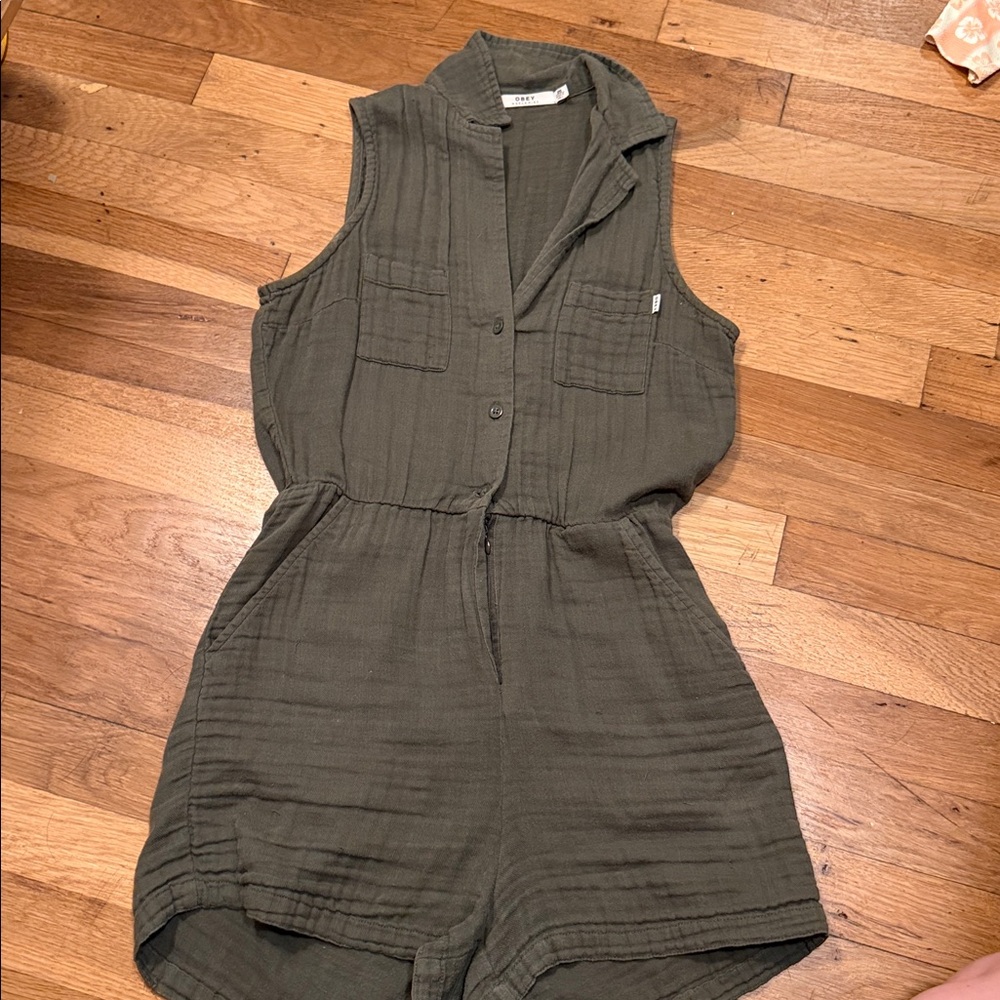 Obey Sleeveless Dark Green Jumpsuit